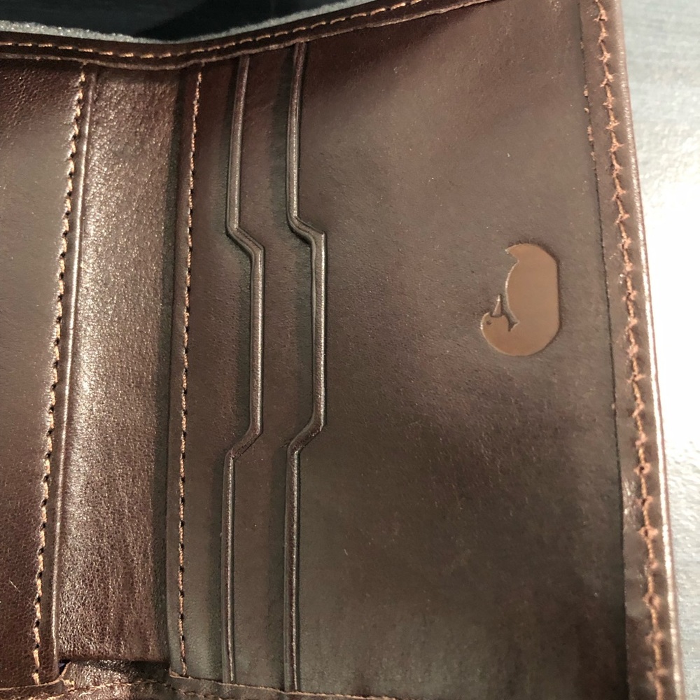 Dooney & Bourke men’s wallet, dark brown leather, trifold. - Picture 4 of 5